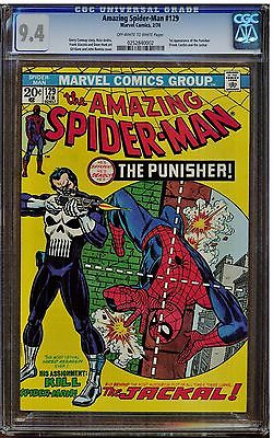 AMAZING SPIDERMAN 129 CGC 94 1ST APPEARANCE OF PUNISHER 1974 NEAR MINT OWTW