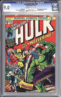 INCREDIBLE HULK 181 CGC 90 OW WHITE PGS  1ST FULL APPEARANCE OF WOLVERINE  18