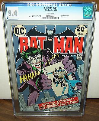 Batman 251 CGC 94 White pages classic Neal Adams Joker cover 1973 c04256