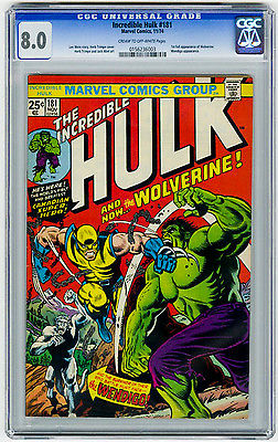 Incredible Hulk 181 CGC 80 Bronze Age KEY Marvel Comics 1st Wolverine AMAZING