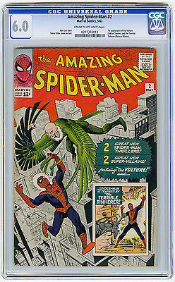 Amazing SpiderMan 2 CGC 60 1st app Vulture Stan Lee Ditko Marvel Silver Comic