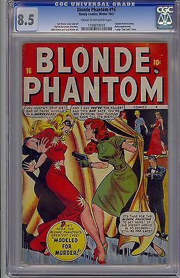 BLONDE PHANTOM 16  CGC  85  VF  1947 TIMELY  CREAMOFF WHITE PAGES