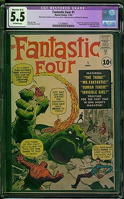 Fantastic Four 1 CGC 55 Restored B4  OffWhite Pages