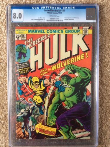 Inclredible Hulk 181 CGC 80 1st Wolverine Key Issue