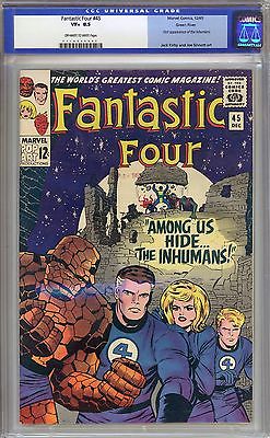 Fantastic Four 45 CGC 85 OW to White Pages GREEN RIVER PEDIGREE  1st INHUMANS
