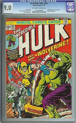 INCREDIBLE HULK 181 CGC 90 OWWH PAGES  1ST FULL APPEARANCE OF WOLVERINE