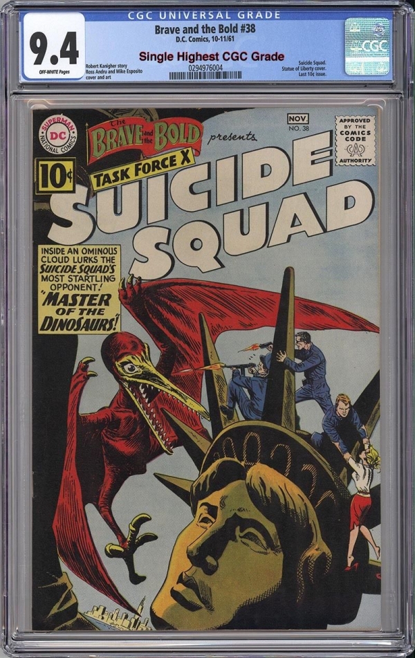 BRAVE AND THE BOLD 38  CGC NM 94  SUICIDE SQUAD  SINGLE HIGHEST CGC GRADE