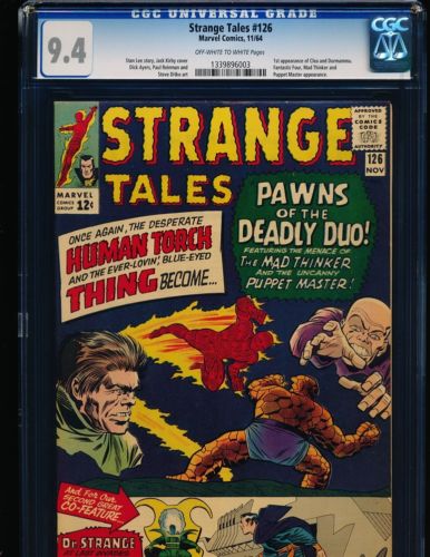 Strange Tales  126  1st Dormammu  Clea CGC 94 OWWHITE Pgs Rare in Grade