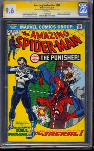 Amazing SpiderMan 129 CGC 96 SS X2 Signed by Stan Lee  Romita 1st Punisher