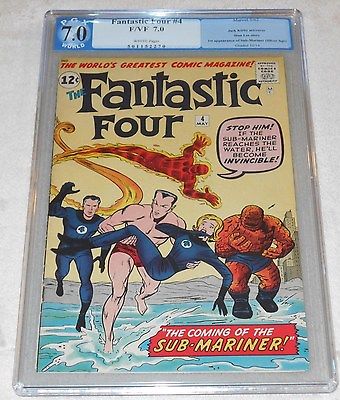 Fantastic Four 4 PGX 70 WHITE Pages 1st Silver Age Submariner CGC CBCS