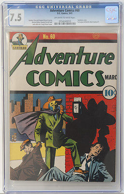 Adventure Comics 60 CGC 75 Sandman Cover
