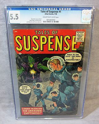 TALES OF SUSPENSE 1 Don Heck cover RARE BOOK CGC 55 Marvel Comics 1959