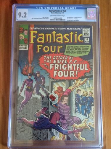 Fantastic Four 36 Silver Age Comic CGC 92 Near Mint OW To White Pages