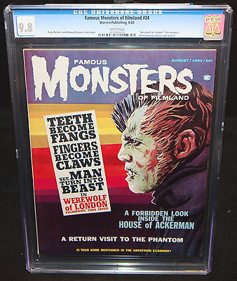 Famous Monsters of Filmland 24  Werewolf of London  CGC Grade 98  1963