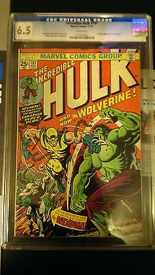 Incredible Hulk 180 cgc 65 181 cgc 65 182 full set  First Wolverine