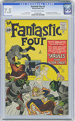 Fantastic Four 2 CGC 75 OWWHITE 1st app Skrulls Stan Lee Jack Kirby Marvel
