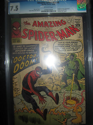 Amazing SpiderMan  5 CGC 75 2nd Dr Doom early Marvel Stan Lee Fantasy 1 15