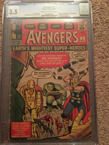 The Avengers 1 CGC 35 Silver Age mega key 1963 Hulk Iron Man Thor Free Shipping