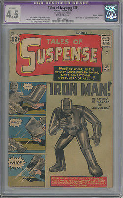 CGC RESTORED GRADE TALES OF SUSPENSE 39 45 ORIGIN AND FIRST IRON MAN 