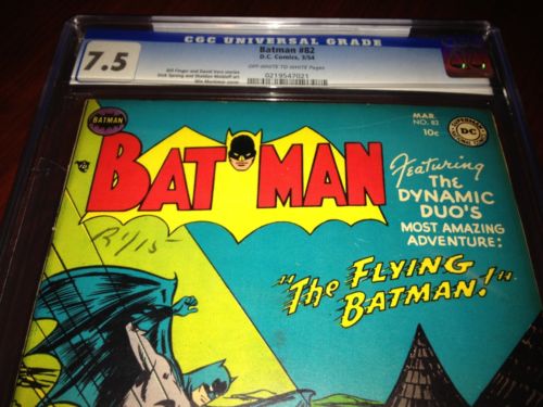 BATMAN 82 CGC 75 OWW The Flying Batman 1954 SprangMoldoff DC Comics