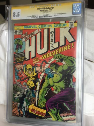 Incredible Hulk 181 CGC 85 WHITE PAGES SS Signed by Len Wein