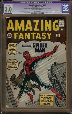 Amazing Fantasy 15 CGC 30 1st Appearance of SpiderMan