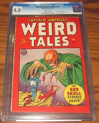 Captain Americas Weird Tales 74 The Red Skull Strikes Again 1949 CGC 40