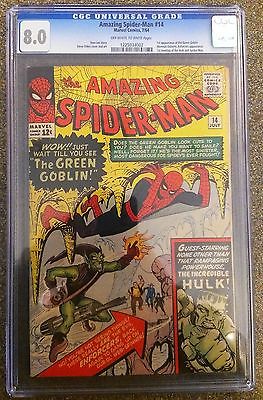 Amazing SpiderMan 14 CGC 80 Unrestored 1964 1st Green Goblin Hulk Appearance