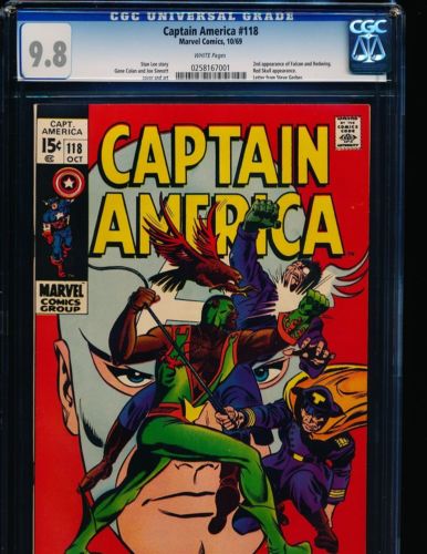 Captain America  118  2nd Falcon CGC 98 WHITE Pgs