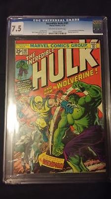 Incredible Hulk 181   CGC 75  1st Wolverine  oww pages