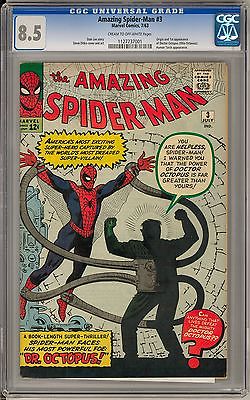 Amazing SpiderMan 3 CGC 85 COW Origin  1st Appearance of Doctor Octopus