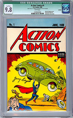 ACTION COMICS 1 CGC 98 REP SIGNED BY SUPERMAN CREATOR JERRY SIEGEL COA 1993