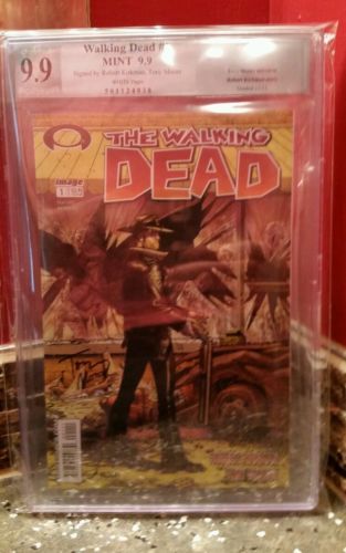 THE WALKING DEAD 1 1ST PRINT SIGNATURE SERIES KIRKMAN NOT CGC 98 PGX 99 