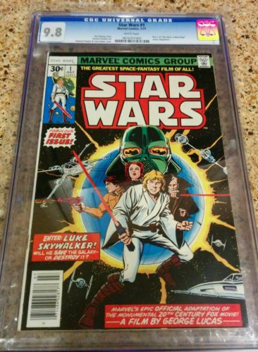 STAR WARS  1 CGC 98 WHITE PAGES First Print Original 1977 Marvel series
