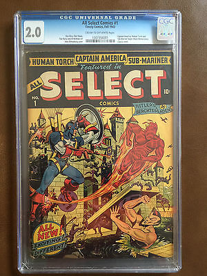 All Select Comics 1 CGC 20 Fall 1943 Classic German WWII Schomburg Cover