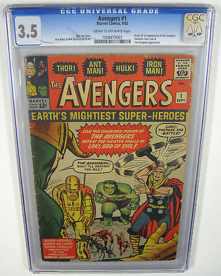 Avengers 1 CGC Graded 35 1st AppearanceStan LeeJack Kirby MARVEL COMICS 1963