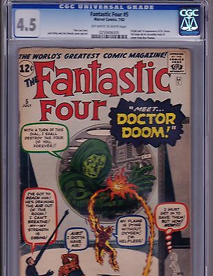 Fantastic Four  5   CGC  45   1st App Dr Doom   Jack Kirby Art