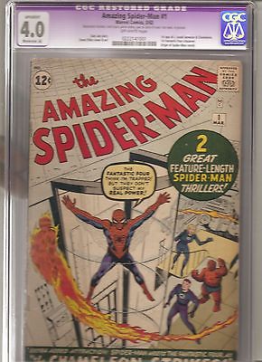 The Amazing SpiderMan 1 Mar 1963 Marvel  CGC 40 Restored