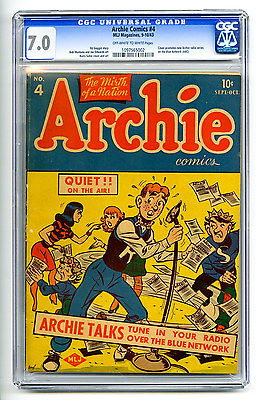 Archie Comics 4 CGC 70 OWW 2nd HIGHEST MLJ Bob Montana Tough Issue