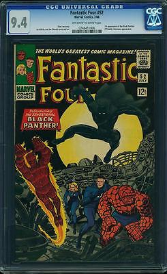 Fantastic Four 52 CGC 94 NM Marvel 1st Black Panther  KEY CGC 94 