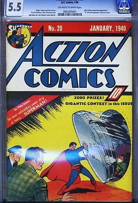 Action Comics 20 CGC 55 Unrestored Blue Label