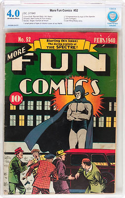 More Fun Comics 52 CBCS 40 Unrestored not CGC  Spectre Cover