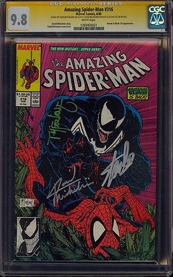 AMAZING SPIDERMAN 316 CGC 98 3X SS STAN LEE TODD MCFARLANE DAVE MICHELINE MINT