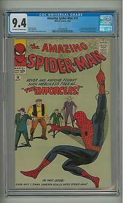 Amazing SpiderMan 10 CGC 94 OWW pgs 1st app Big Man  Enforcers c07279