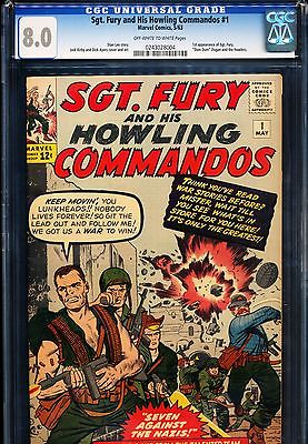 SGT FURY 1 CGC 80 1st App of Sgt Fury Jack Kirby cover  art 1963