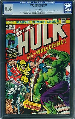 Hulk 181 CGC 94 1974 1st Wolverine XMen WHITE pages C4 1 109 cm