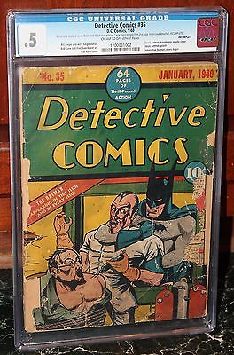 Detective Comics 35 Classic Cover Early Golden Age Batman DC 1940 CGC 5