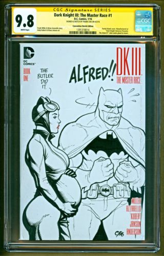 Batman Dark Knight 3 III The Master Race 1 SIGNED  Sketch Frank Cho SS CGC 98