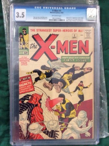 XMen 1 CGC 35 OW Pages 1963 1st Cyclops Beast Magneto Jean Grey Angel Iceman 