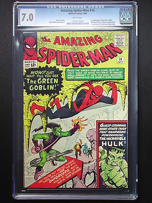 AMAZING SPIDERMAN 14 CGC 70 FNVF  MARVEL COMICS 1964  1ST GREEN GOBLIN 